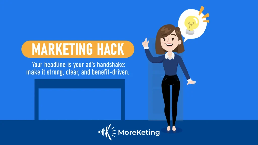 Landing page headline highlighting value proposition