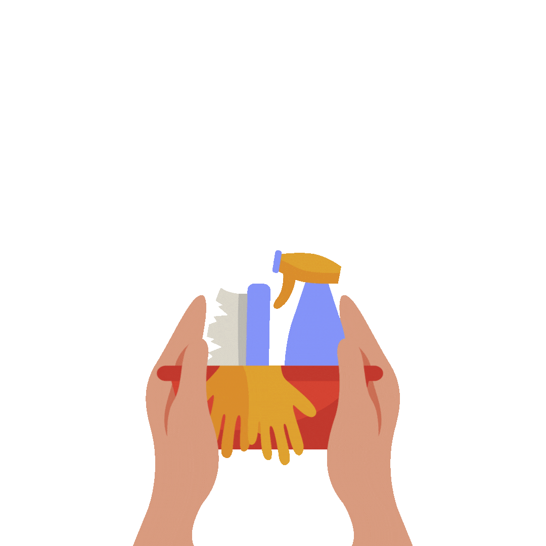 Animated display of various cleaning businesses