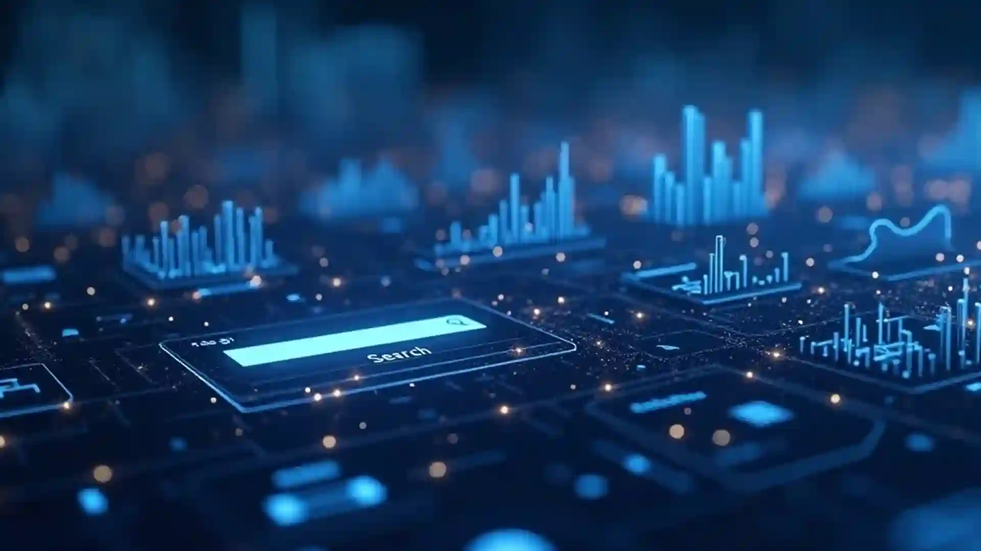 AI and SEO integration showing a robot analyzing website ranking data on a graph